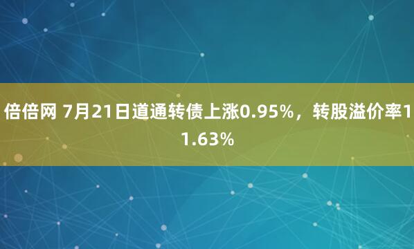 倍倍网 7月21日道通转债上涨0.95%，转股溢价率11.63%