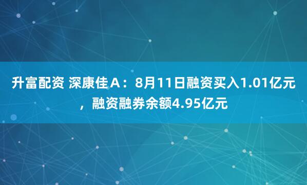 升富配资 深康佳Ａ：8月11日融资买入1.01亿元，融资融券余额4.95亿元
