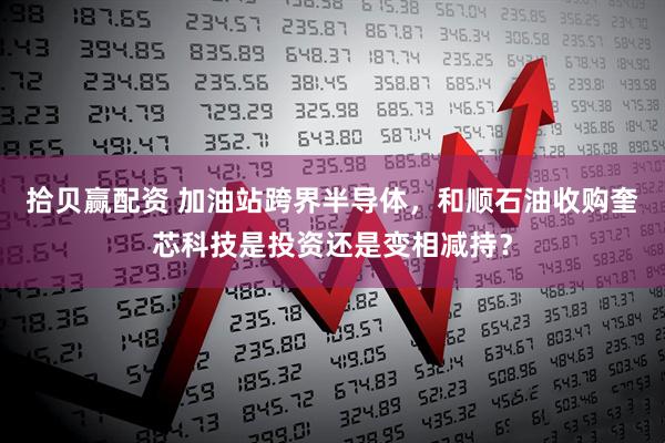 拾贝赢配资 加油站跨界半导体，和顺石油收购奎芯科技是投资还是变相减持？
