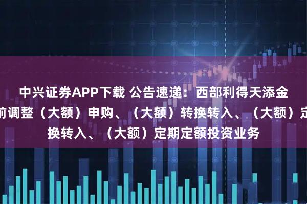 中兴证券APP下载 公告速递：西部利得天添金货币基金元旦节前调整（大额）申购、（大额）转换转入、（大额）定期定额投资业务